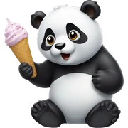 Panda eating ice cream sticker