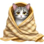 Cat in blanket sticker