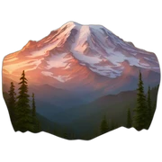 Mount rainier at sunset sticker