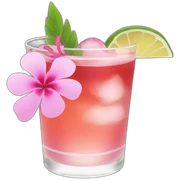 Cocktail with pink flowers sticker