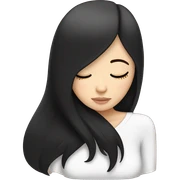 white girl with black straight hair sleeping sticker