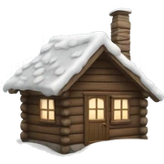 snowy cabin sticker