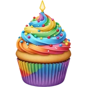 Rainbow starry cupcake sticker