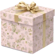 Elegant Rococo pale pink ditsy floral gift box sticker