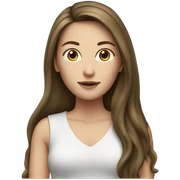 Long brunette hair white woman sticker