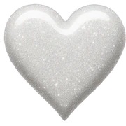 White glitter heart sticker