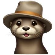Otter in hat sticker