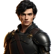 boy in armor with scar sticker