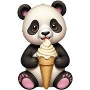 Panda eating ice cream sticker