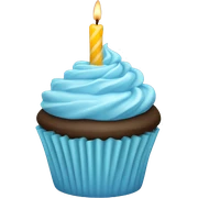 Light blue birthday cupcake candle sticker