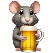 Rat whit beer sticker