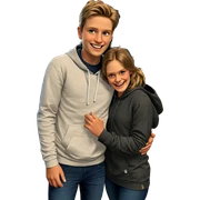 boys smiling outdoors at night sticker