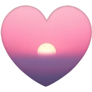 pastel pink sunset heart sticker