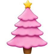 Pink Christmas tree sticker