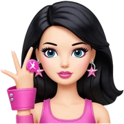barbie rockstar   with black hair  sticker