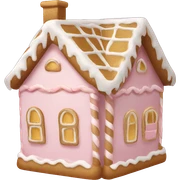 light pink and gold and white gingerbread house sticker