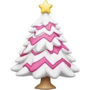 white and pink christmas tree sticker