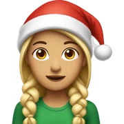 A girl wearing santa hat sticker