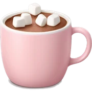 Light Pink mug of hot chocolate with marshmallows  sticker