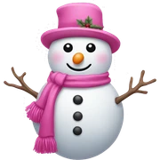 Pink snowman sticker