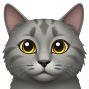 grey cat  sticker