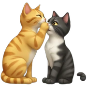 cat kiss cat sticker
