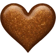 One Brown glitter heart sticker