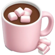 Light Pink mug of hot chocolate with marshmallows  sticker