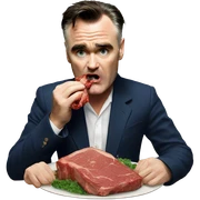 Morrissey eating meat sticker