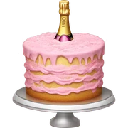 Pink champagne cake sticker