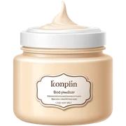 Body moisturizer cream pot with label beige  sticker