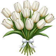 white tulip bouquet  sticker