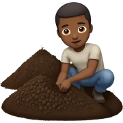 Black man and dirt sticker