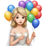 bride with balloons sticker