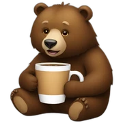 Bear drinking coffee sticker