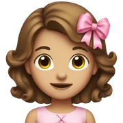 Brown haired girl with pink bow sticker