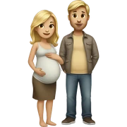 Blonde pregnant woman brown haired man sticker