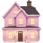 House with light pink Christmas lights  sticker