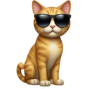 Cat with sunglasses sticker