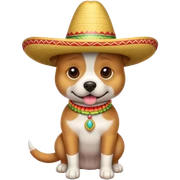 Dog wearing Mexican hat sticker