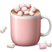 Light Pink mug of hot chocolate with marshmallows  sticker