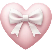 Pastel pink heart with white bow sticker