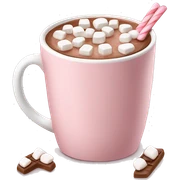 Light Pink mug of hot chocolate with marshmallows  sticker