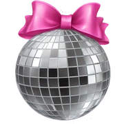 disco ball with pink bow  sticker