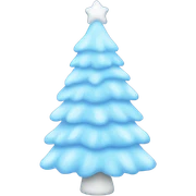 Light blue Christmas tree covered in snow sticker