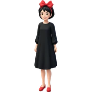 kiki smiling in black dress sticker