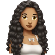Latina long hair bow crop top girl sticker