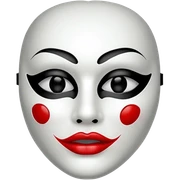Vendetta mask with red lips and black holes as eyes looking from the side scary sticker