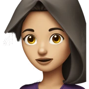 Brunette girl with witch hag sticker