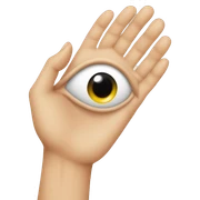hand whit eye  sticker